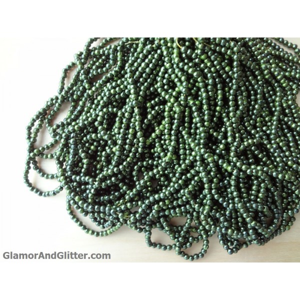 Approx 5487, 2mm Forest Green Round Seed Beads Pearls Doll Jewelry Beading BD101
