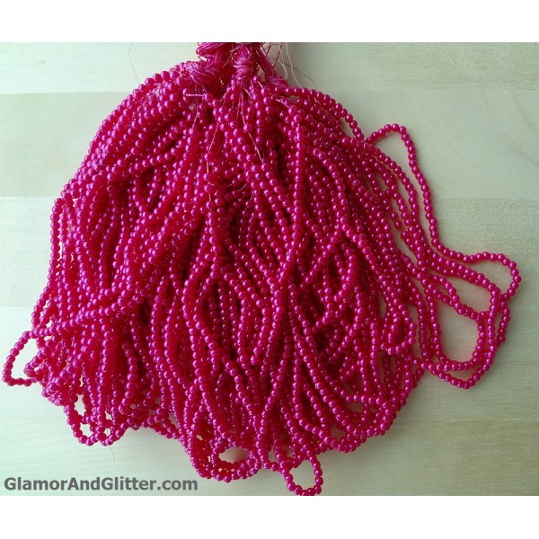 Approx 6180, 2mm Magenta Pink Round Seed Beads Spacers Pearls Jewelry making Beading BD104