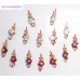 3 Sets of Bindis Body Jewelry in Red Gold Black with crystals, diamante, jewels - 28 Bindis total