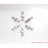 Glittering Crystal Metallic Bindis Diamante with large clear crystals CB118