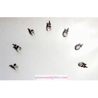 Small Black Bindis Crystals Body Art Gothic CB126