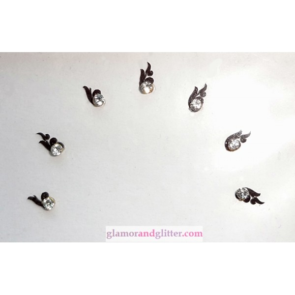 Small Black Bindis Crystals Body Art Gothic CB126