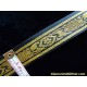 1 3/8" Black Gold Metallic  Jacquard Trim Lace Ribbon Home Decor LOTR SCA Renaissance LARP TJ118