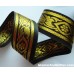 1 3/8" Black Gold Metallic  Jacquard Trim Lace Ribbon Home Decor LOTR SCA Renaissance LARP TJ118