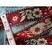 1 5/8" Black Red White Floral Jacquard Embroidered Ribbon Trim Lace Gothic SCA LARP TJ117