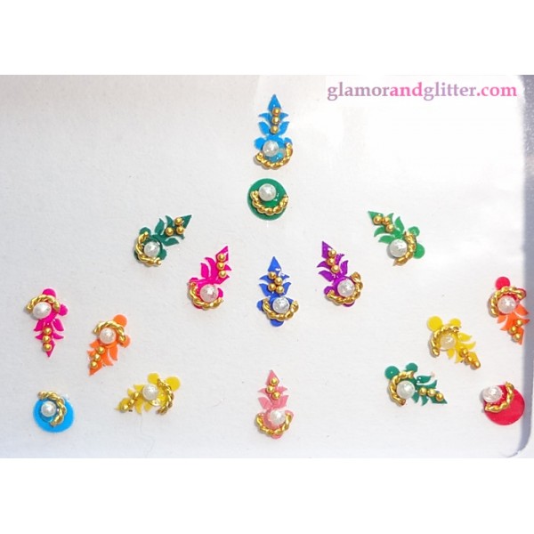 Colorful Bindis Pearls Jewels Body Art Tattoo Stickers SCA LOTR Nail fun CB127