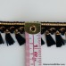 1" Black Gold Tassel Fringe Trim Braided Loops Home Decor Curtains Pillows Lampshade Dance Costumes TT102 1" Black Gold Tassel Fringe Trim Braided Loops Home Decor Curtains Pillows Lampshade Dance Costumes TT102