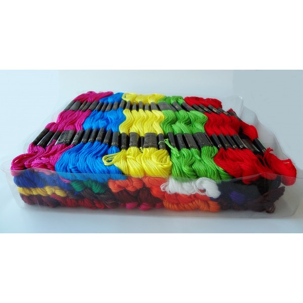 100 Skeins Hand Embroidery Thread Floss Mercerized Cotton Sewing Crafts Crochet Cross Stitch Multiple Colors ET101