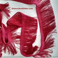 Red Fringe Brush Eyelash Trim 2 1/2" (65mm) Braided Loops Dancewear Apparel Home Decor Curtains Cushions Lampshade SCA Renaissance LOTR Costumes FT107