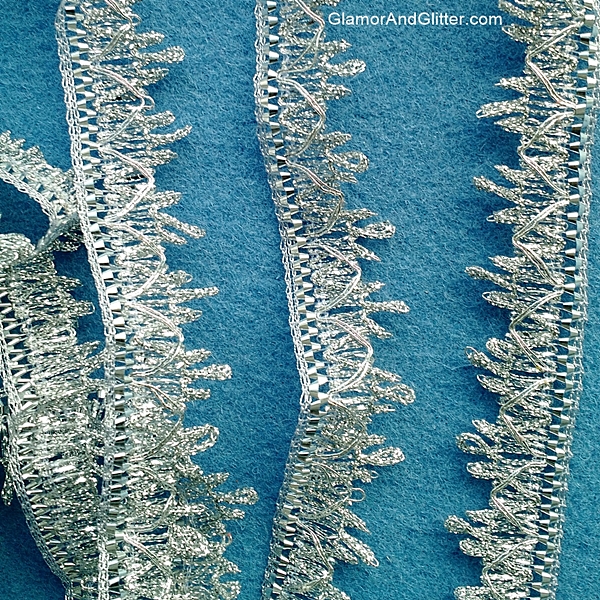 1" Metallic Silver Braided Trim Bridal Wedding Lace Veils Belts Jewelry LOTR SCA Renaissance BT119