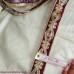 Plum Purple Velvet Trim Ribbon 1 1/8" with gold hand embroidery Vestments Regal Military Renaissance LOTR Evening wear VT107