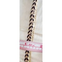 3/8" Black Gold METALLIC Braided Trim Lace Ribbon Edging Cord Military Vestment LARP Renaissance Decor Costume Upholstery Home Decor Sewing Crafts MT101