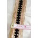 1 6/8" Black Gold Harlequin Diamonds Metallic Velvet Trim Lace Ribbon Military Vestment LARP Costume Upholstery Home Decor Sewing Crafts MT102