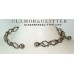 Antique Silver tone dangling Charms Chains White Crystals Bangle Bracelet Gypsy Belly Dancing BL107