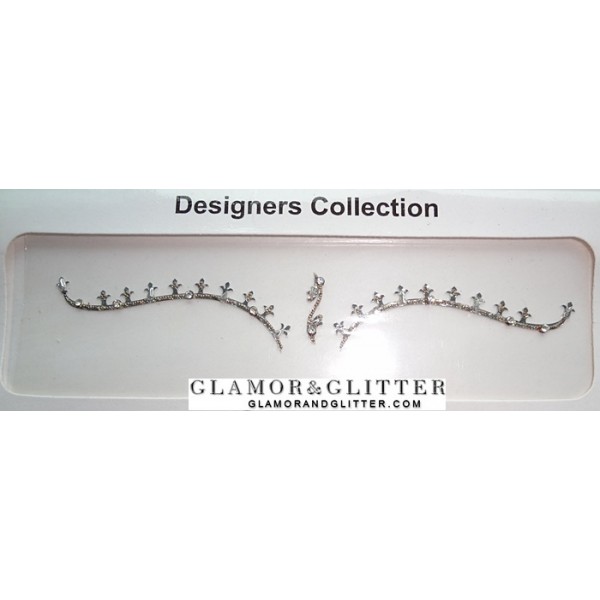 Metallic Silver Bridal Bindis Set with Crystals BB105