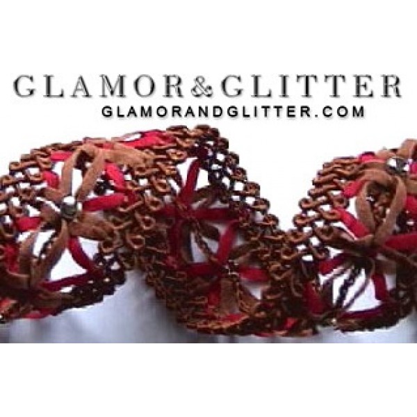 2.3 yards 1 1/4" Faux Suede Red Brown Trim Cowboy Cowgirl steel studs TF102